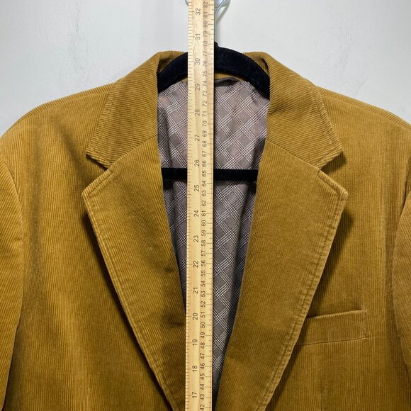 Vtg Tasso Elba Corduroy Camel Blazer Sport Coat Elbow Patch Men M 39-41 Academia - Picture 11 of 15